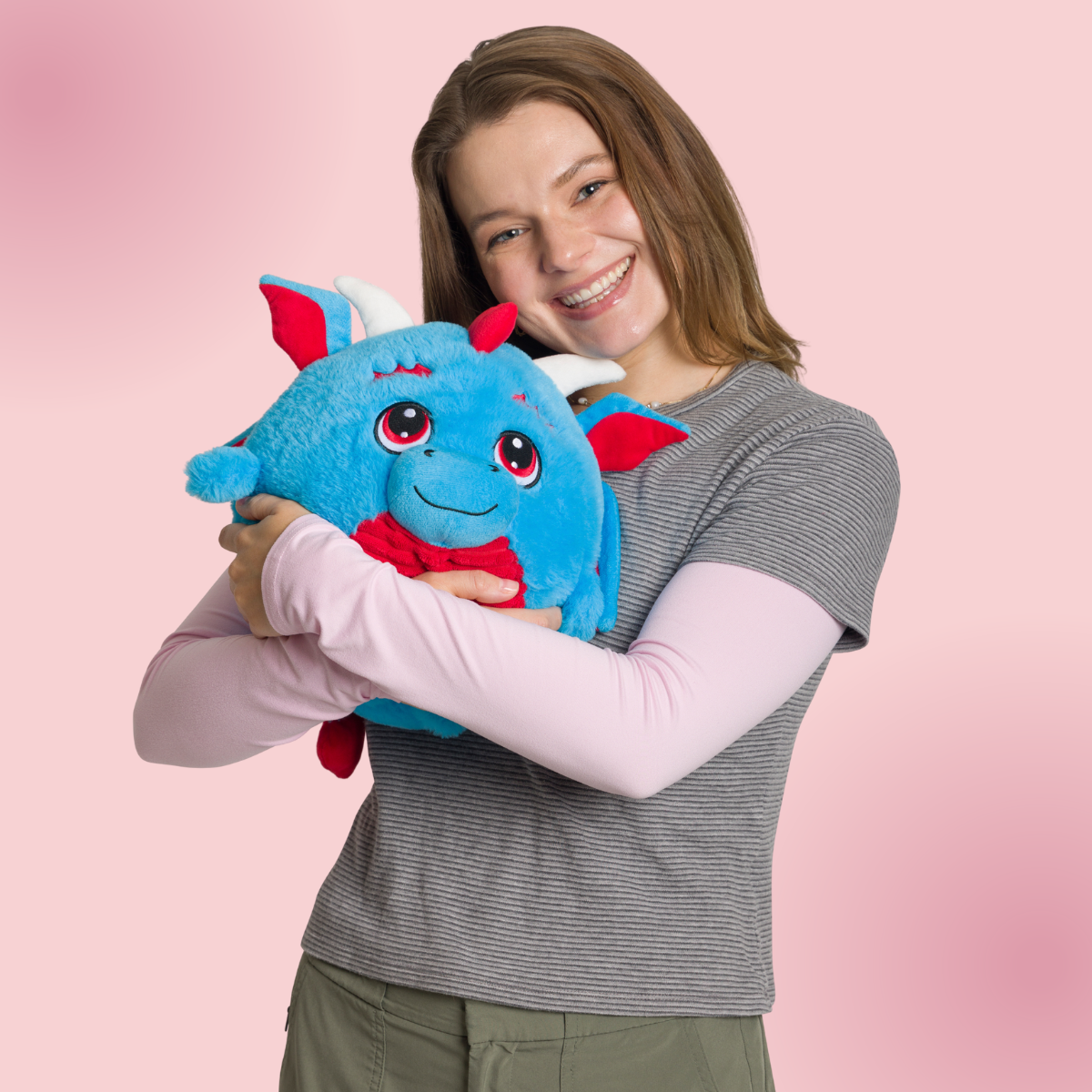 Zulos the Blue Dragon - 9 Inch Round Limited Plushie BunBebes - Soft & Cuddly