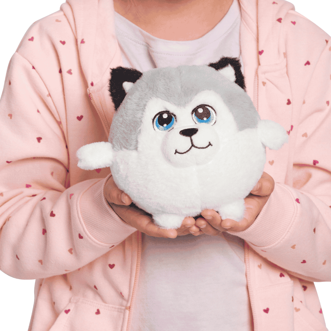Kokua the Husky - 5 Inch Round Limited Plushie BunBebes - Soft & Cuddly
