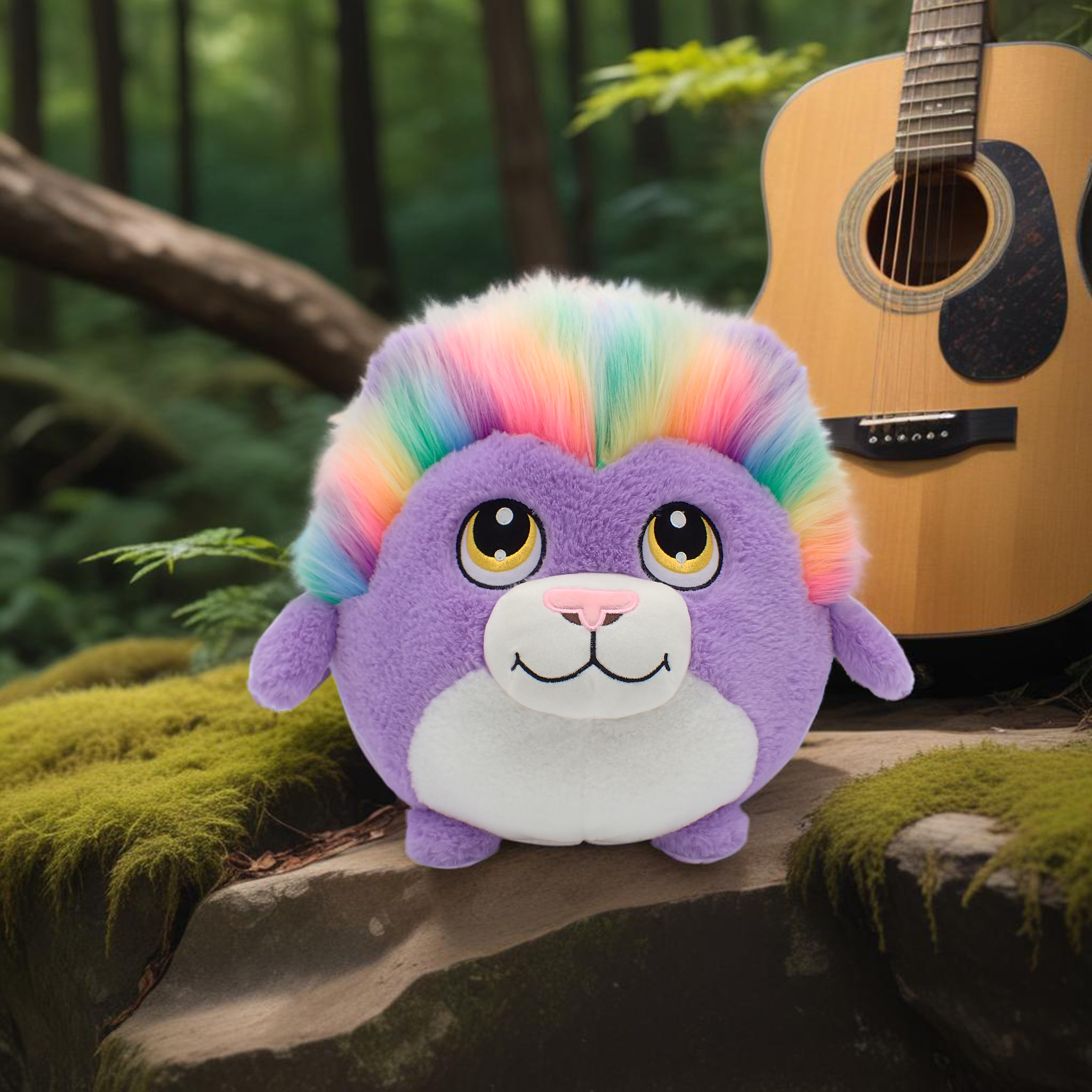 Lazer the Lion - 12 Inch Round Limited Plushie BunBebes - Soft & Cuddly