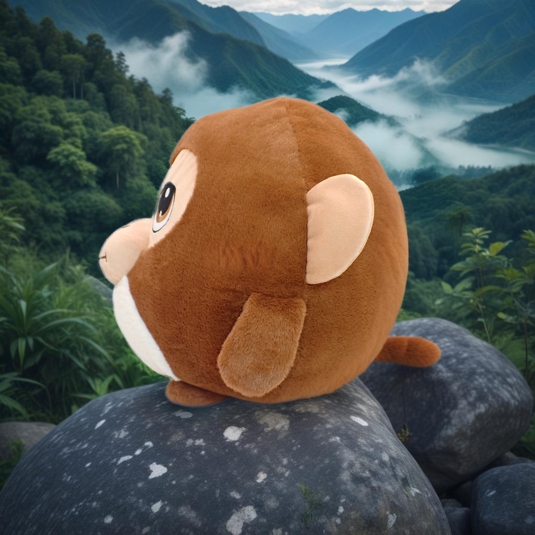 Ayoppy the Monkey - 15 Inch Round RARE Plushie BunBebes – Soft & Cuddly