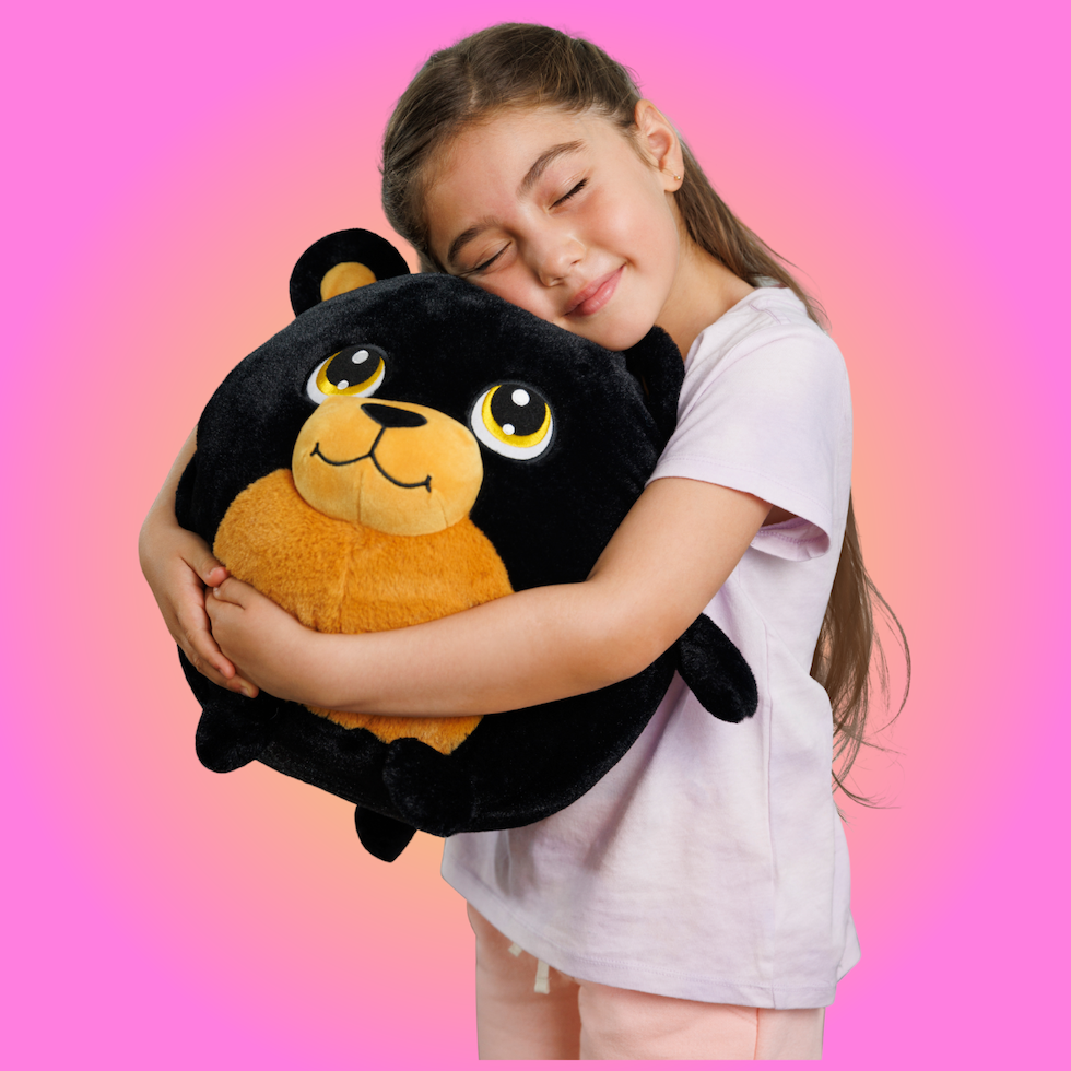 Finnian the Black Bear - 12 Inch Round Limited Plushie BunBebes - Soft & Cuddly
