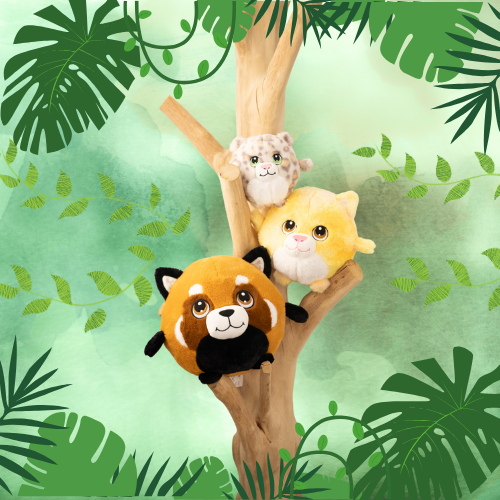 Halo the Yellow Tie-Dye Cat - 7 Inch Round Limited Plushie BunBebes - Soft & Cuddly